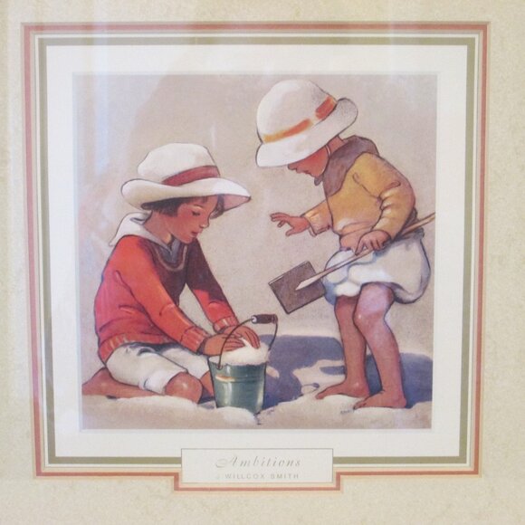Vintage/Antique Framed in gold children playing "Ambitions," by Willcox Smith - Picture 4 of 9